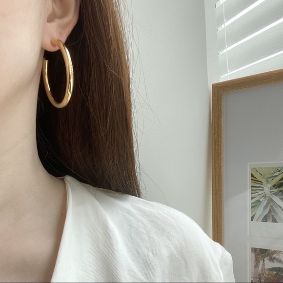 The Ultimate Gold Plated Classic Hoops Earrings - Picture 4 of 12